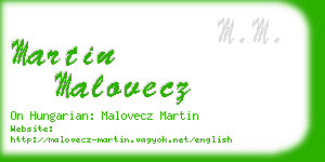 martin malovecz business card